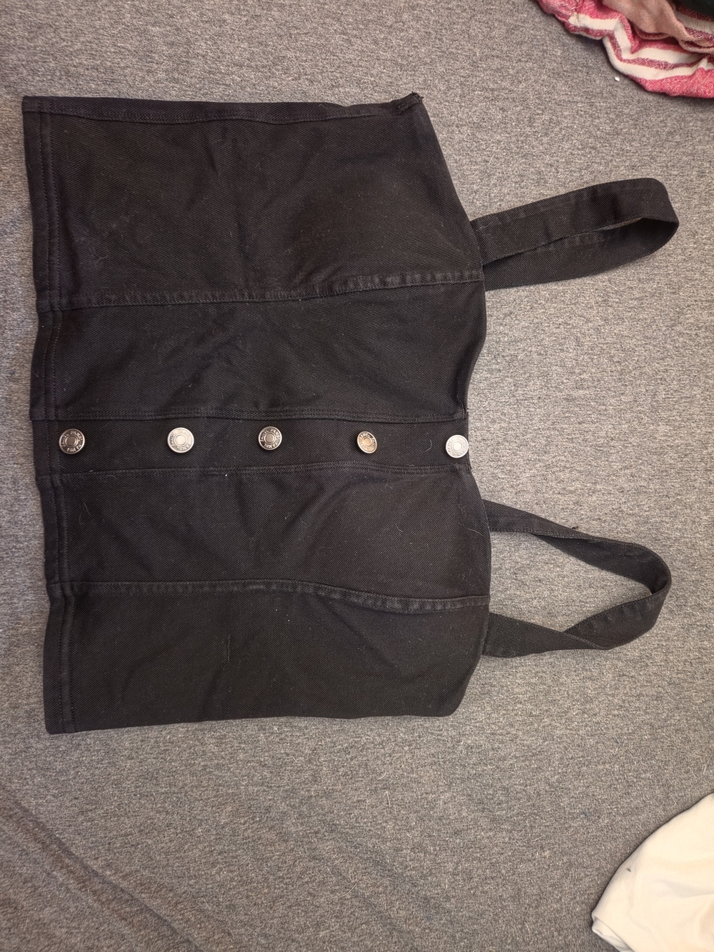 Womens Black Button-Front Crop Top